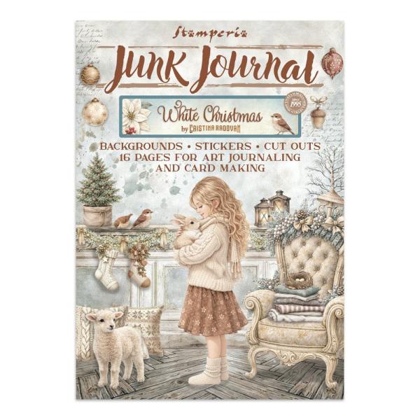 Stamperia - Papier, Aufkleber & Stanzteile "White Christmas by Cristina Radovan" Junk Journal Backgrounds,Stickers,Cut-Outs