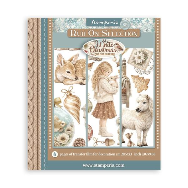 Stamperia - Transfer Aufkleber "White Christmas by Cristina Radovan" Rub-On