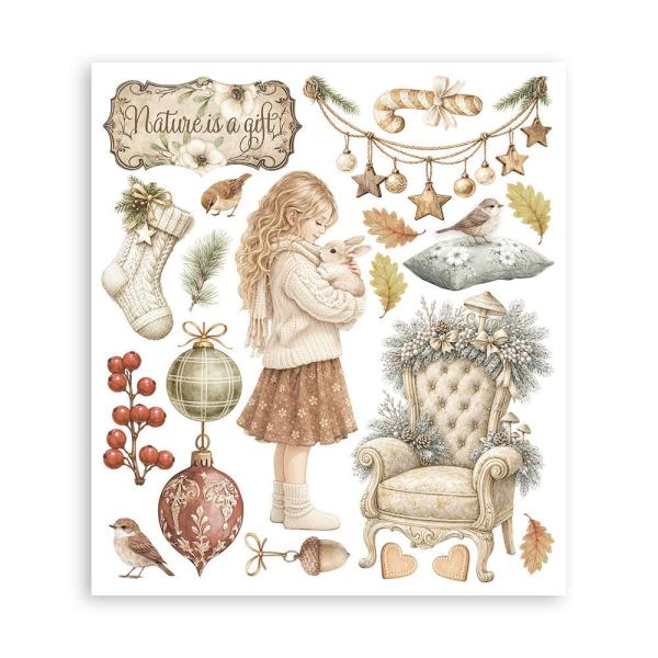 Stamperia - Transfer Aufkleber "White Christmas by Cristina Radovan" Rub-On