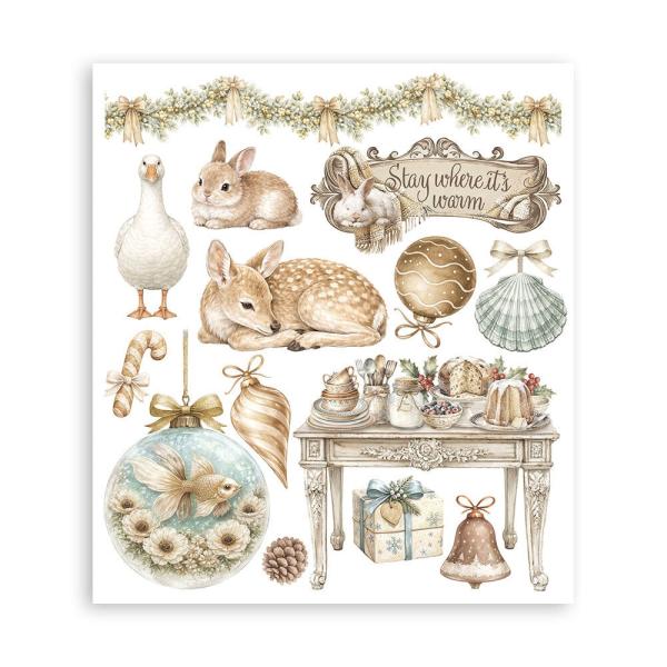 Stamperia - Transfer Aufkleber "White Christmas by Cristina Radovan" Rub-On
