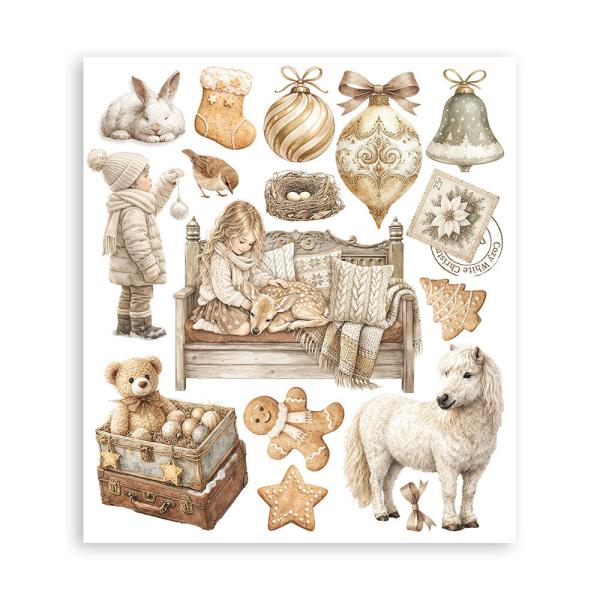 Stamperia - Transfer Aufkleber "White Christmas by Cristina Radovan" Rub-On