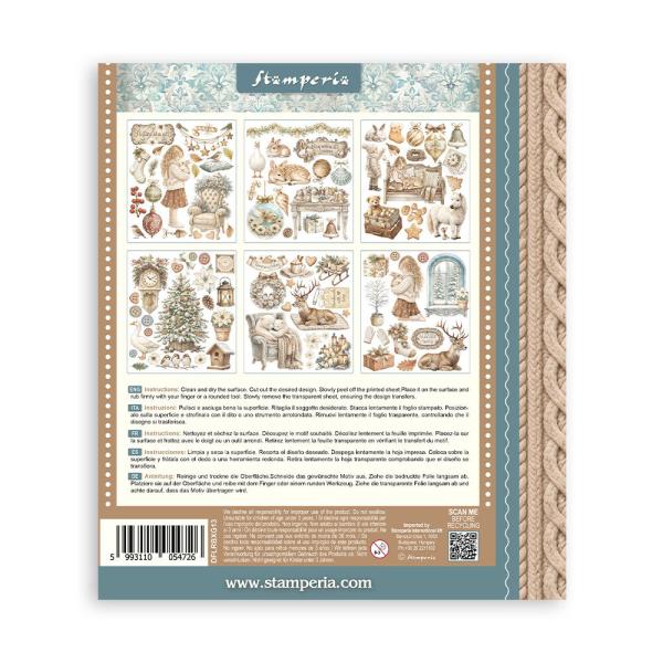 Stamperia - Transfer Aufkleber "White Christmas by Cristina Radovan" Rub-On
