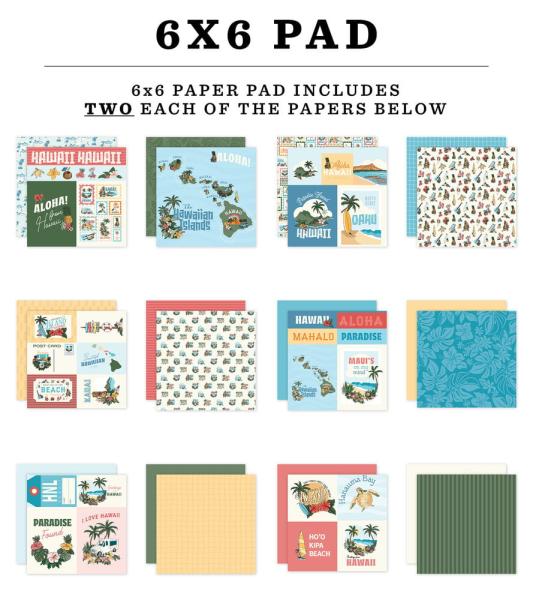 Carta Bella - Designpapier "Hawaii" Paper Pad 6x6 Inch - 24 Bogen
