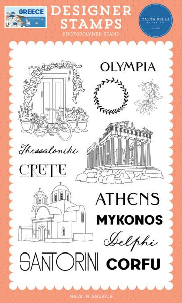 Carta Bella - Stempel "Travel Through Greece" Clear Stamps