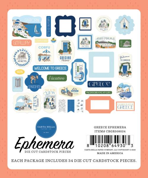 Carta Bella - Stanzteile "Greece" Ephemera