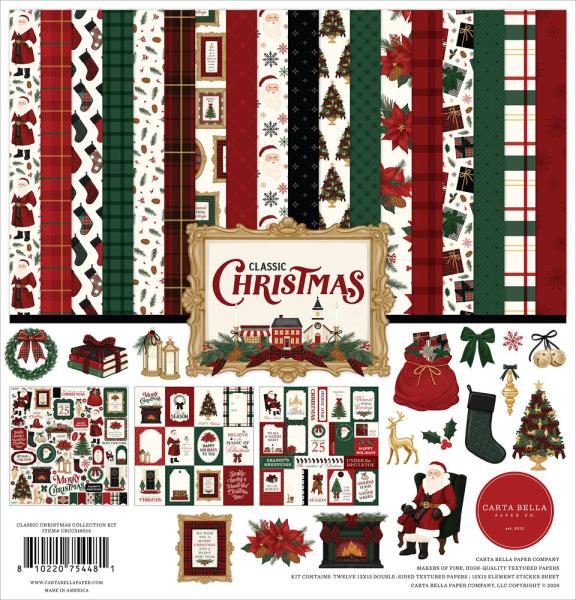 Carta Bella - Designpapier "Classic Christmas" Collection Kit 12x12 Inch - 12 Bogen  