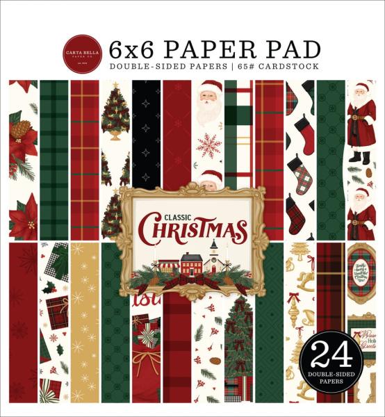 Carta Bella - Designpapier "Classic Christmas" Paper Pad 6x6 Inch - 24 Bogen