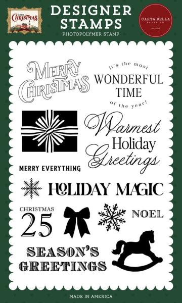 Carta Bella - Stempelset "Warmest Holiday Greetings" Clear Stamps