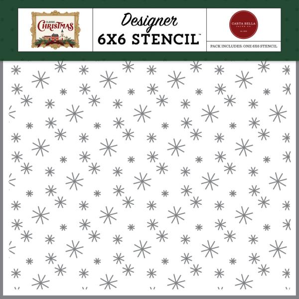 Carta Bella - Schablone 6x6 Inch "Season's Greetings Snowflakes" Stencil