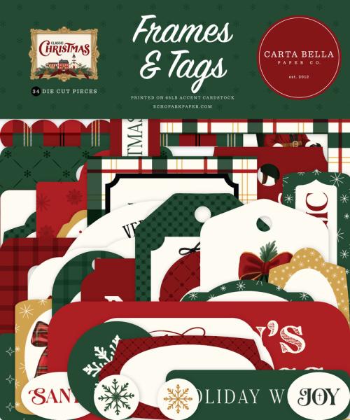 Carta Bella - Stanzteile & Anhänger "Classic Christmas" Ephemera Frames & Tags