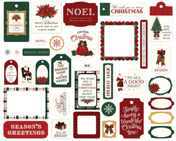 Carta Bella - Stanzteile & Anhänger "Classic Christmas" Ephemera Frames & Tags
