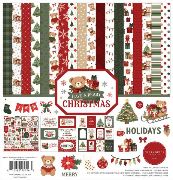Carta Bella - Designpapier "Have A Beary Christmas" Collection Kit 12x12 Inch - 12 Bogen  