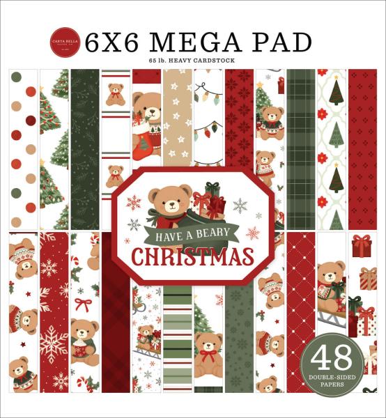 Carta Bella - Designpapier "Have A Beary Christmas" Cardmakers Mega Pad 6x6 Inch - 48 Bogen