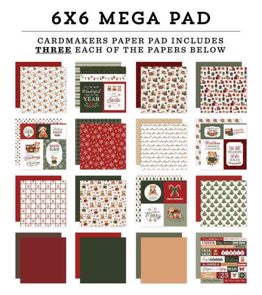 Carta Bella - Designpapier "Have A Beary Christmas" Cardmakers Mega Pad 6x6 Inch - 48 Bogen