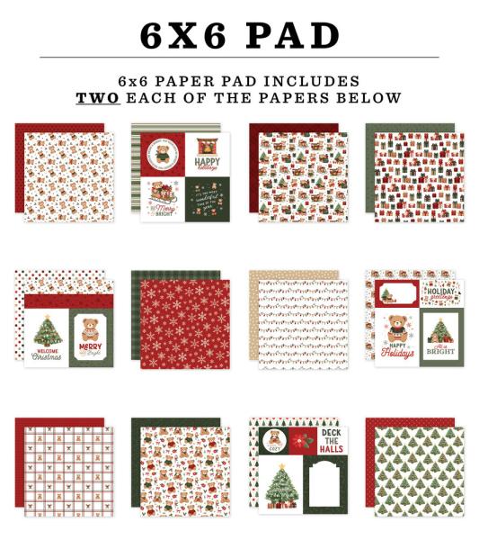 Carta Bella - Designpapier "Have A Beary Christmas" Paper Pad 6x6 Inch - 24 Bogen