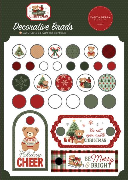 Carta Bella "Have A Beary Christmas" Decorative Brads