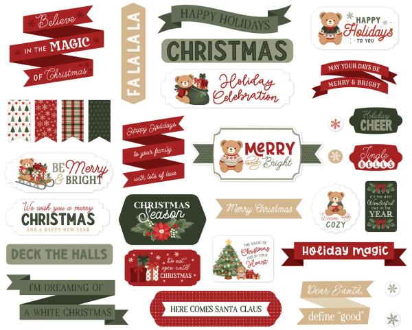 Carta Bella - Stanzteile & Anhänger "Have A Beary Christmas" Ephemera Titles & Phrases