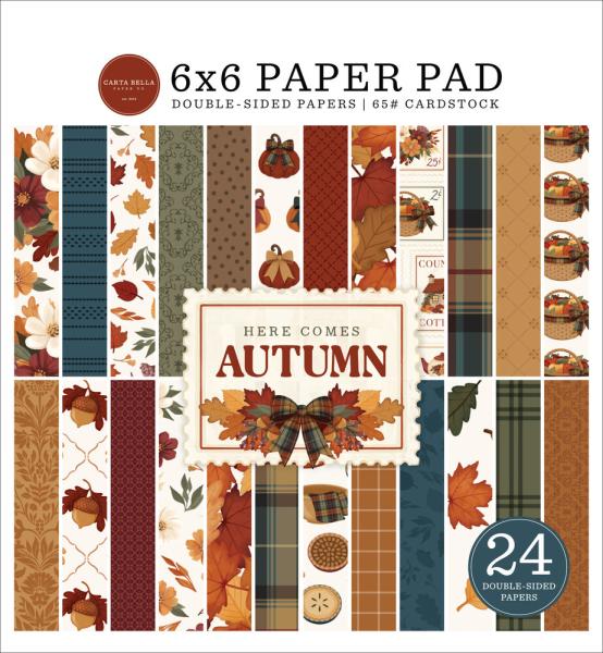 Carta Bella - Designpapier "Here Comes Autumn" Paper Pad 6x6 Inch - 24 Bogen