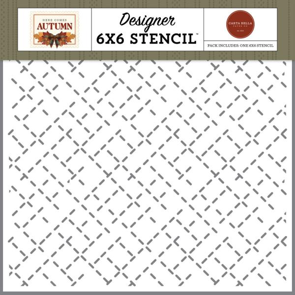 Carta Bella - Schablone 6x6 Inch "Thankful Stitches" Stencil