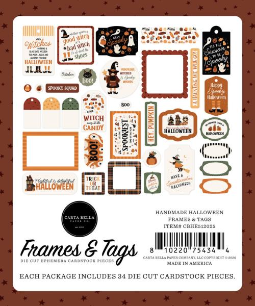 Carta Bella - Stanzteile & Anhänger "Handmade Halloween" Ephemera Frames & Tags