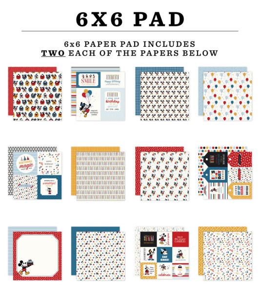Echo Park - Designpapier "Mouse And Me Birthday" Paper Pack 6x6 Inch - 24 Bogen