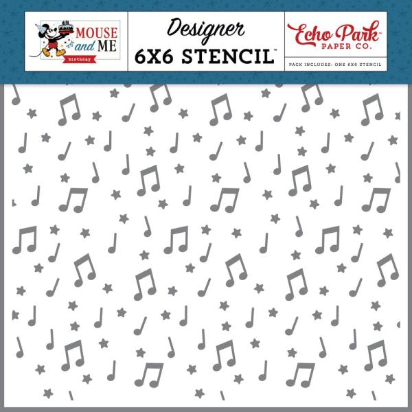Echo Park - Schablone "Birthday Song Notes" Stencil 6x6 Inch