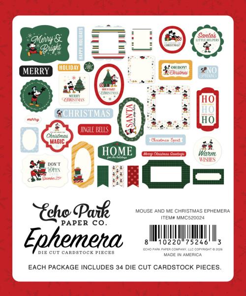 Echo Park - Stanzteile "Mouse And Me Christmas" Ephemera