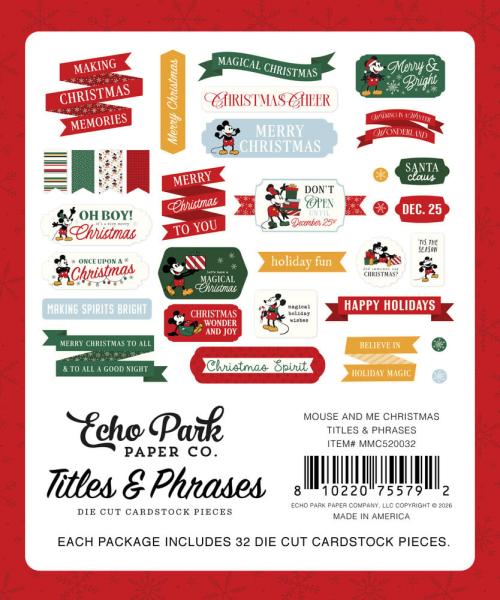 Echo Park - Stanzteile "Mouse And Me Christmas" Titles & Phrases