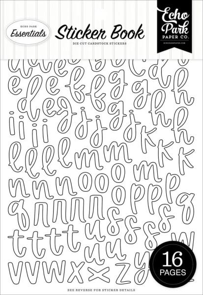 Echo Park - Aufkleber "Essentials Black And White Alpha" Sticker 