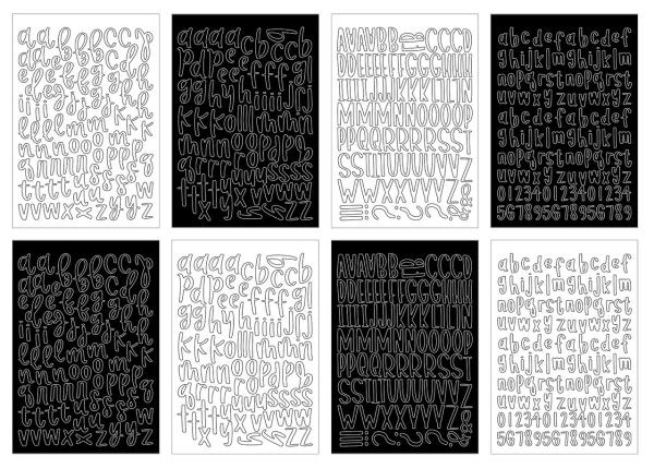Echo Park - Aufkleber "Essentials Black And White Alpha" Sticker 