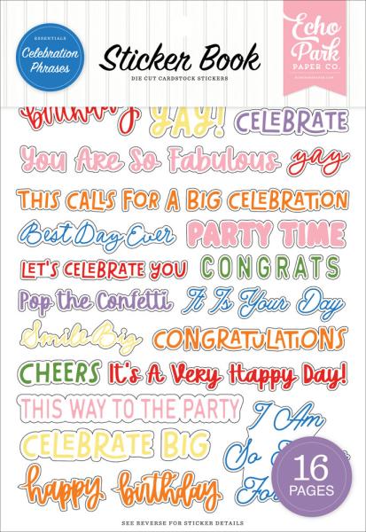 Echo Park - Aufkleber "Essentials Celebration Phrases" Sticker 