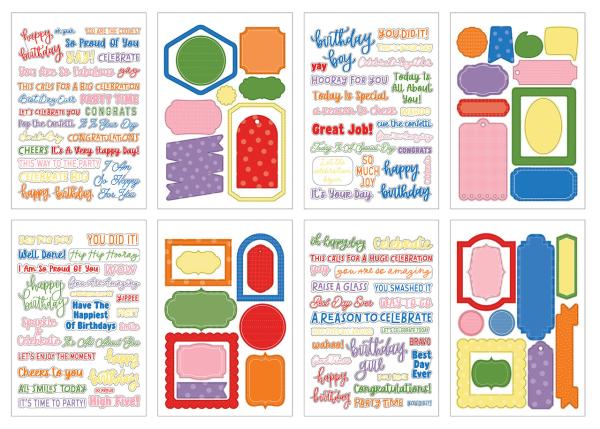 Echo Park - Aufkleber "Essentials Celebration Phrases" Sticker 