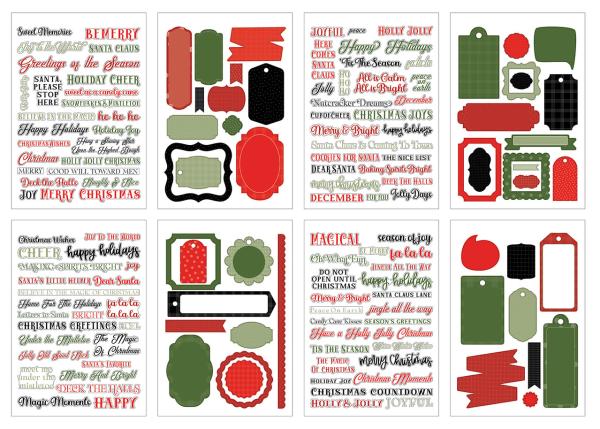 Echo Park - Aufkleber "Essentials Christmas Phrases" Sticker 