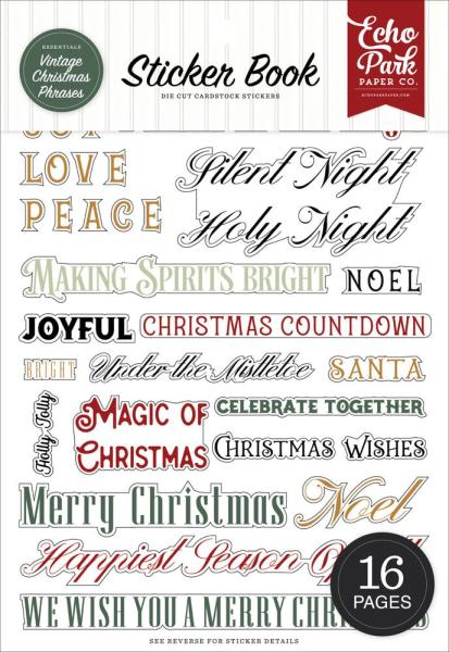 Echo Park - Aufkleber "Essentials Vintage Christmas Phrases" Sticker 