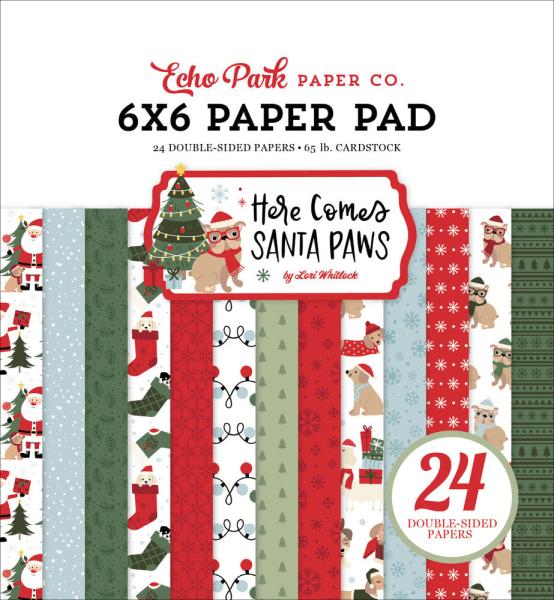 Echo Park - Designpapier "Here Comes Santa Paws" Paper Pack 6x6 Inch - 24 Bogen