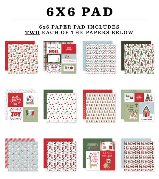 Echo Park - Designpapier "Here Comes Santa Paws" Paper Pack 6x6 Inch - 24 Bogen