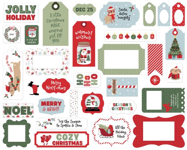 Echo Park - Stanzteile & Anhänger "Here Comes Santa Paws" Frames & Tags 