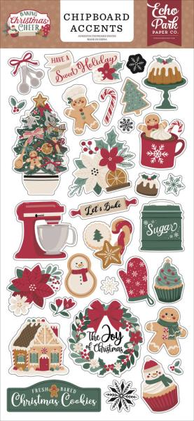 Echo Park - Sticker "Baking Christmas Cheer Accents" Chipboard 6x13 Inch