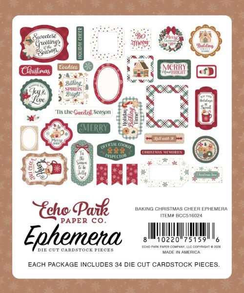 Echo Park - Stanzteile "Baking Christmas Cheer" Ephemera