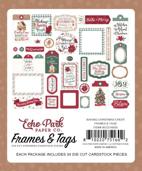 Echo Park - Stanzteile & Anhänger "Baking Christmas Cheer" Frames & Tags 