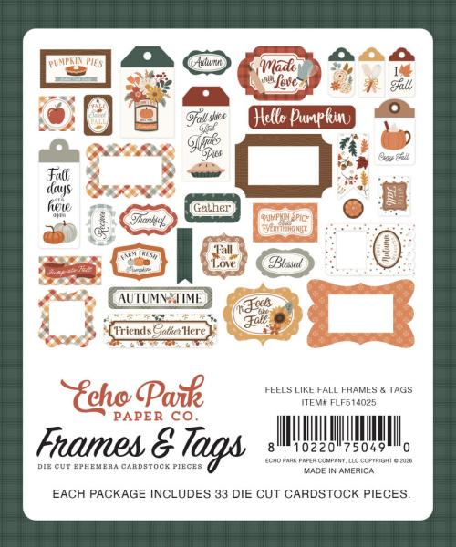 Echo Park - Stanzteile & Anhänger "Feels Like Fall" Frames & Tags 