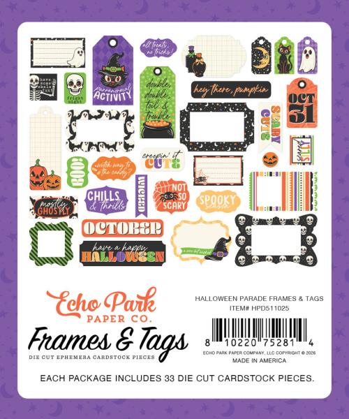 Echo Park - Stanzteile & Anhänger "Halloween Parade" Frames & Tags 