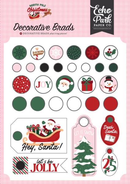 Echo Park - Decorative Brads "North Pole Christmas"