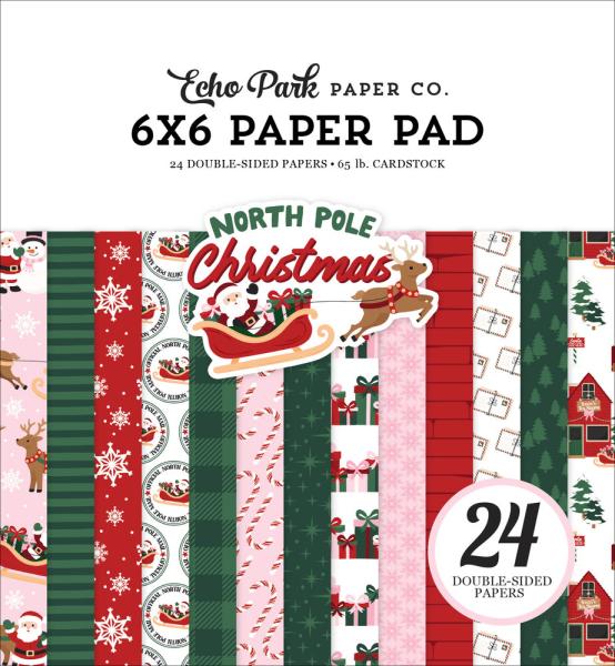 Echo Park - Designpapier "North Pole Christmas" Paper Pack 6x6 Inch - 24 Bogen