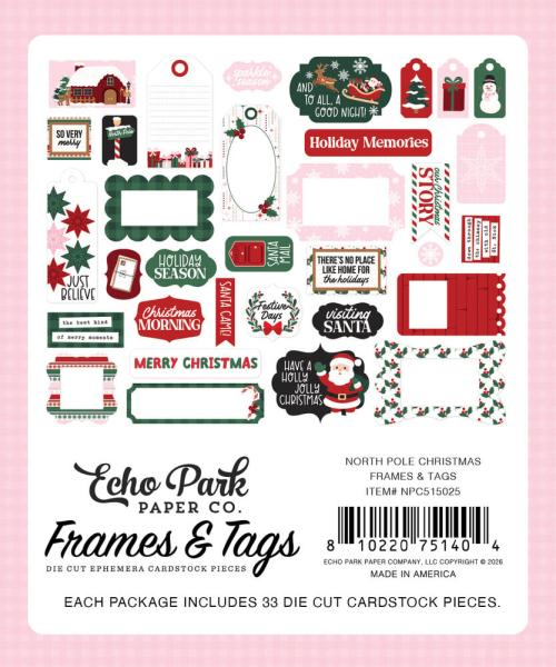 Echo Park - Stanzteile & Anhänger "North Pole Christmas" Frames & Tags 