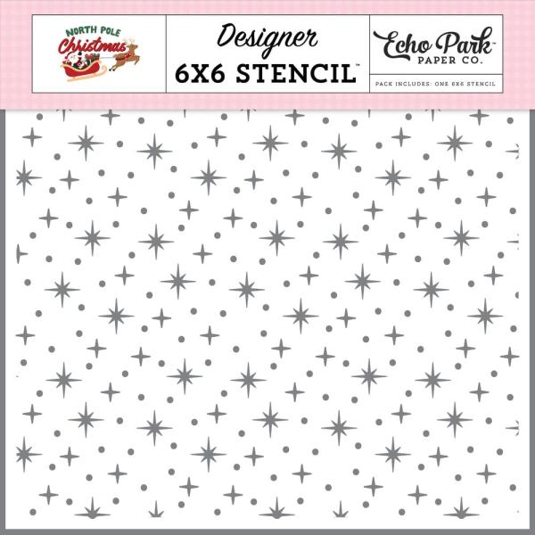 Echo Park - Schablone "Christmas Glimmer" Stencil 6x6 Inch