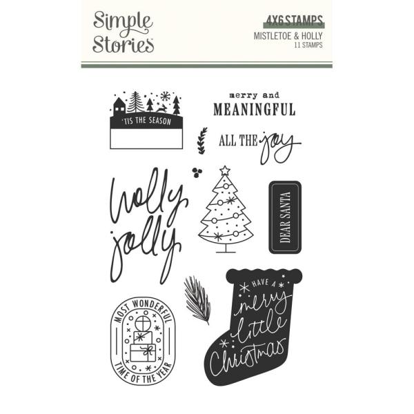 Simple Stories - Stempel "Mistletoe & Holly" Clear Stamps 
