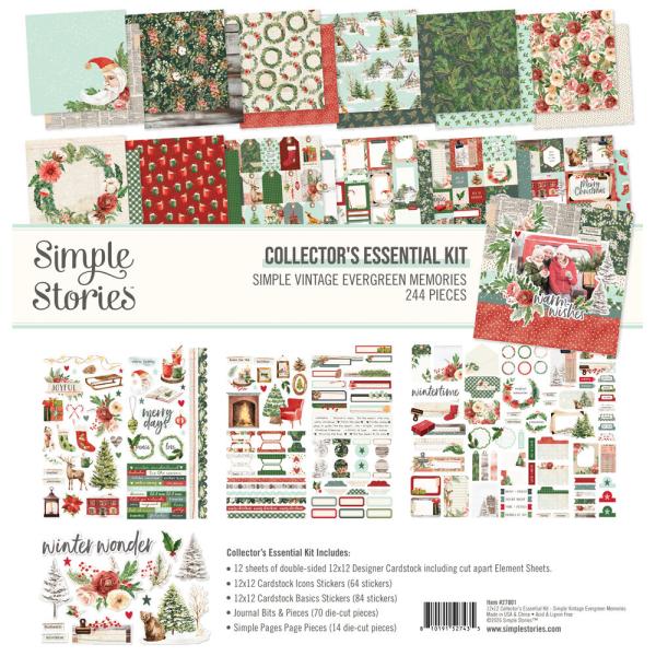 Simple Stories - Collectors Essential Kit "Simple Vintage Evergreen Memories" 12 Bogen Designpapier