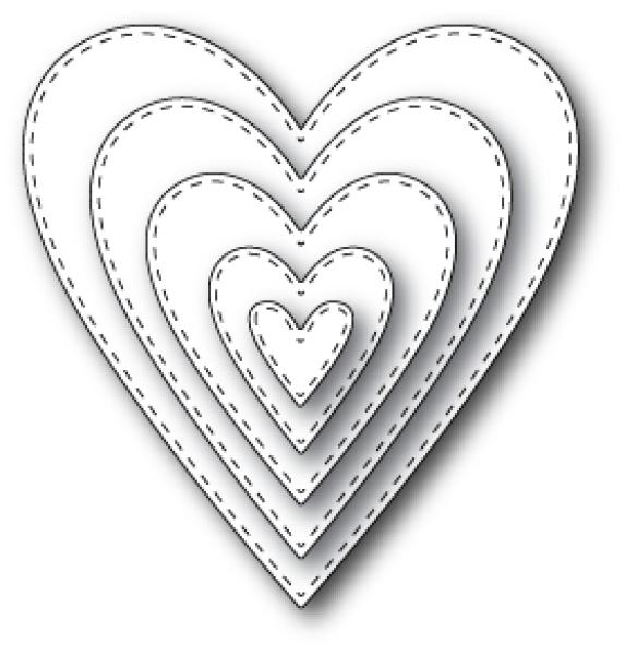 Memory Box Die - Stitched Heart Layers