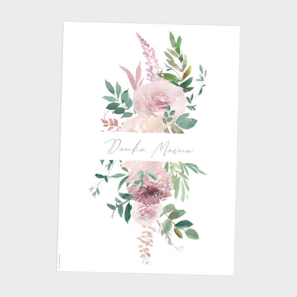 Spruchposter "Blush Rose" | Geschenkidee | Personalisiert  | Muttertag | Wanddeko